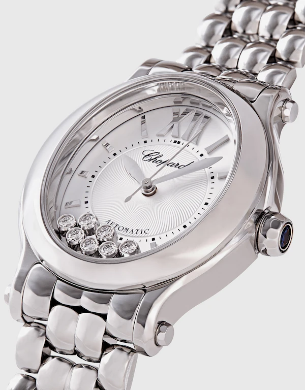 Chopard Happy Sport  29 X 31mm  Automatic  Diamonds  Stainless Steel Watch