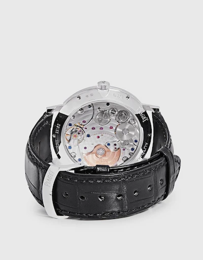 Altiplano 40mm 鑽石鱷魚皮超薄自動上鏈機械機芯腕錶