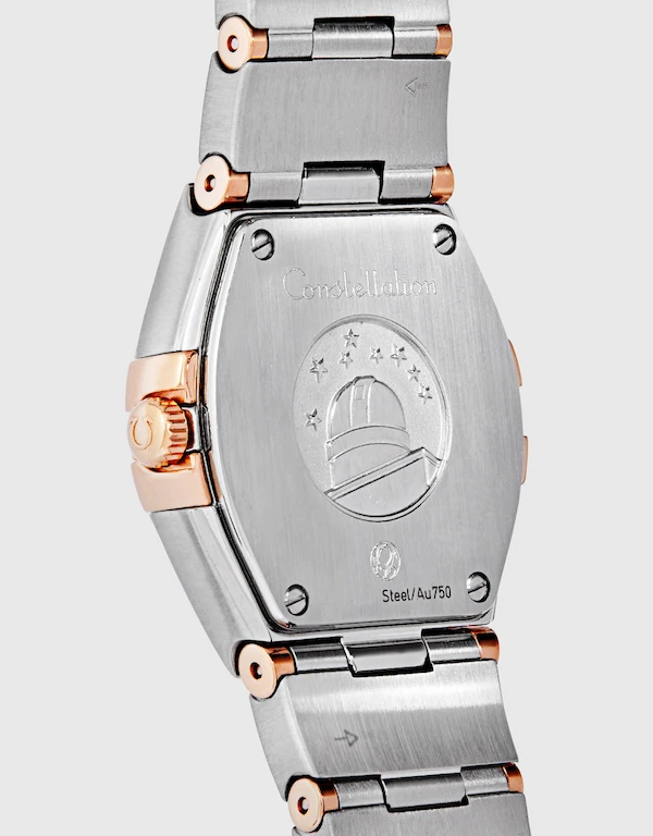 Omega Constellation 24mm Quartz Diamonds Red Gold Steel Watch