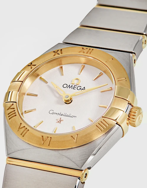 星座系列 25mm 石英黃金錶殼不鏽鋼腕錶