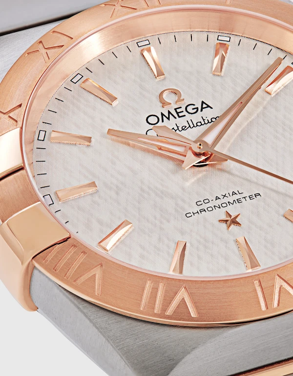 Omega 星座系列 38mm 同軸擒縱天文台玫瑰金精鋼腕錶