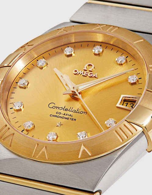 Constellation 38mm Co-Axial Chronometer Diamonds Yellow Gold Steel Watch