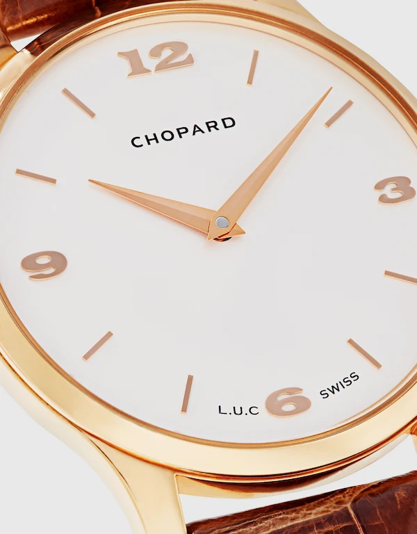 Chopard L.U.C XP 39.5mm 18ct  Automatic Rose Gold Alligator Leather Watch