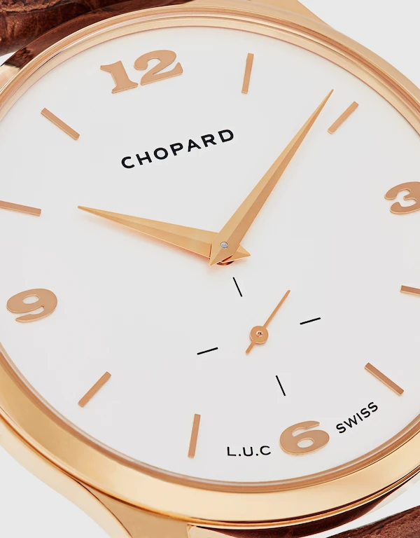 Chopard L.U.C. XPS 39.5mm 18kt Rose Gold  Automatic Alligator Leather Watch