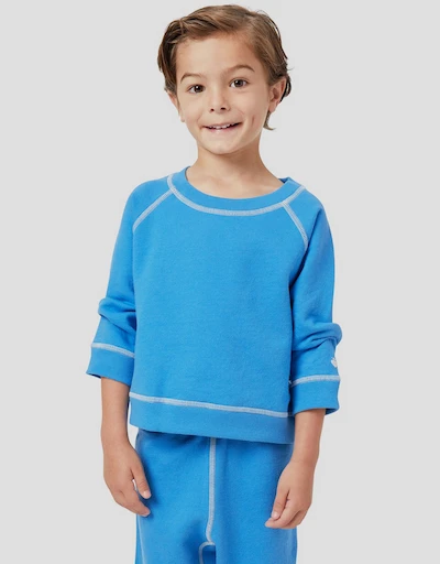 Mini Rowan Crewneck Sweatshirt-Capri Blue