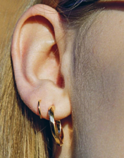 Marcell 22K鍍金純銀耳環-左耳