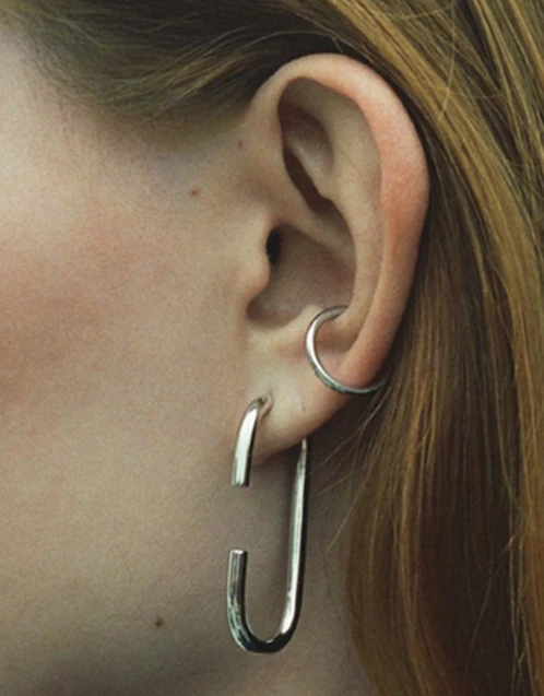 Oval Sterling Silver Earring