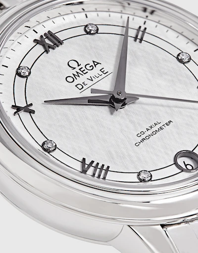 De Ville Prestige 32.7mm Co-Axial Chronometer Diamonds Steel Watch