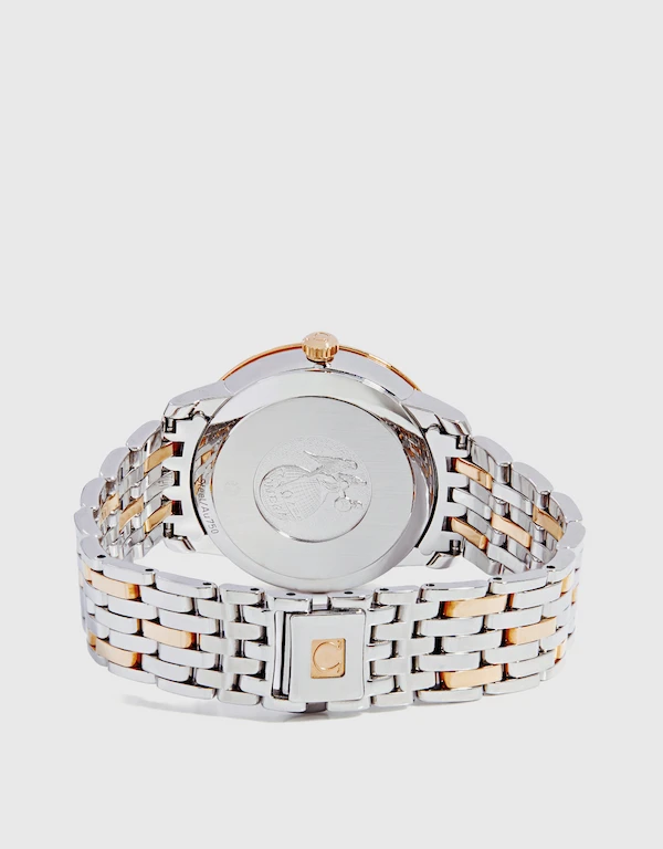 Omega De Ville Prestige 32.7mm Co-Axial Chronometer Diamonds Red Gold Steel Watch