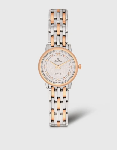 典雅系列 27.4mm 石英鑽石玫瑰金精鋼腕錶