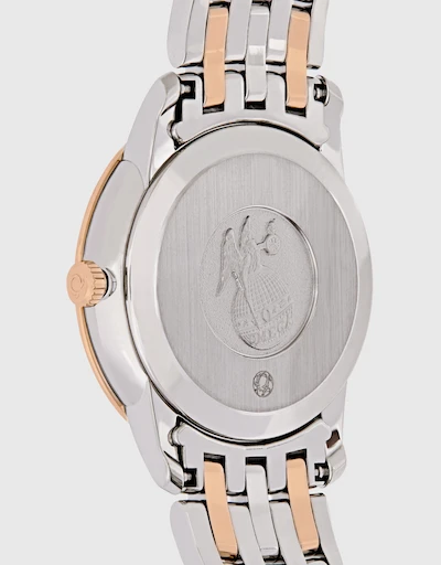 典雅系列 27.4mm 石英鑽石玫瑰金精鋼腕錶