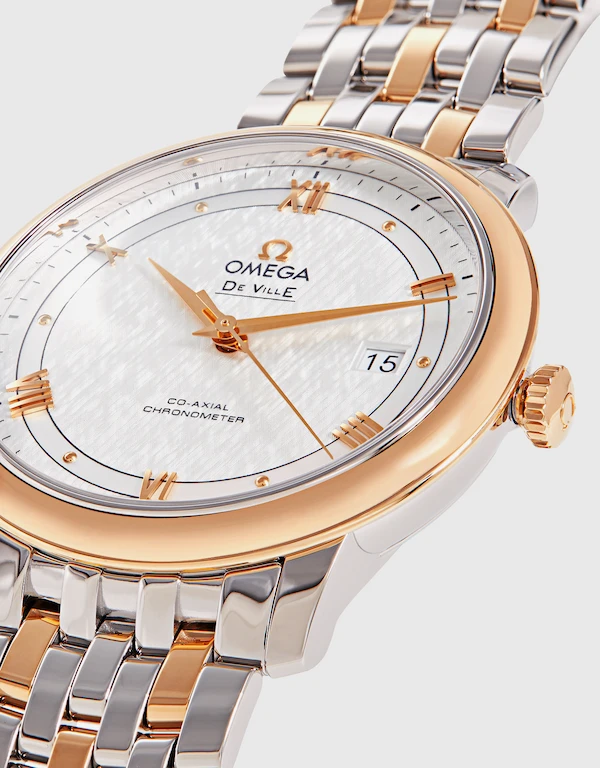 Omega De Ville Prestige 39.5mm Co-Axial Chronometer Red Gold Steel Watch