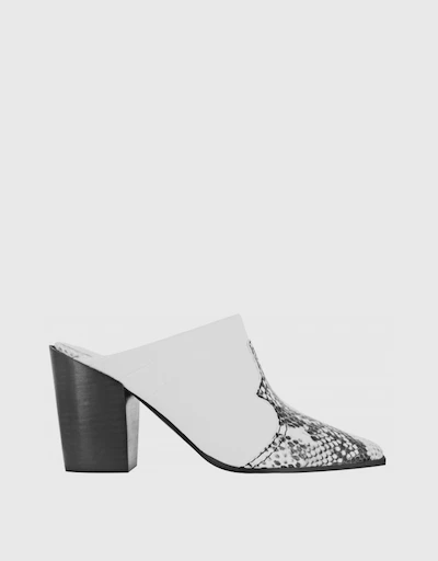 Quinlan Leather Heeled Mules