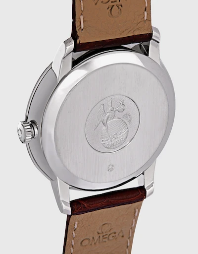 典雅系列 39.5mm 同軸擒縱天文台皮革錶帶不鏽鋼腕錶