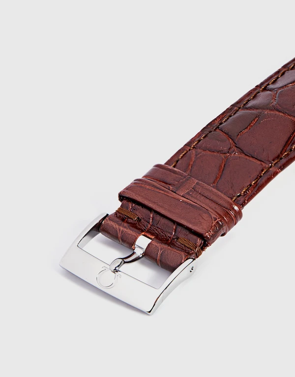 Omega 典雅系列 39.5mm 同軸擒縱天文台皮革錶帶不鏽鋼腕錶