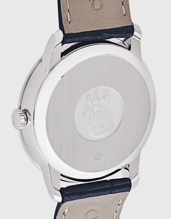 Omega De Ville Prestige 39.5mm Co-Axial Chronometer Leather Strap Steel Watch