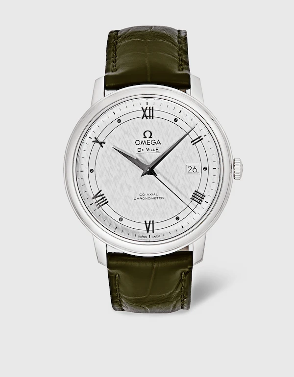 Omega 典雅系列 39.5mm 同軸擒縱天文台皮革錶帶不鏽鋼腕錶
