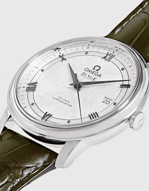 De Ville Prestige 39.5mm Co-Axial Chronometer Leather Strap Steel Watch