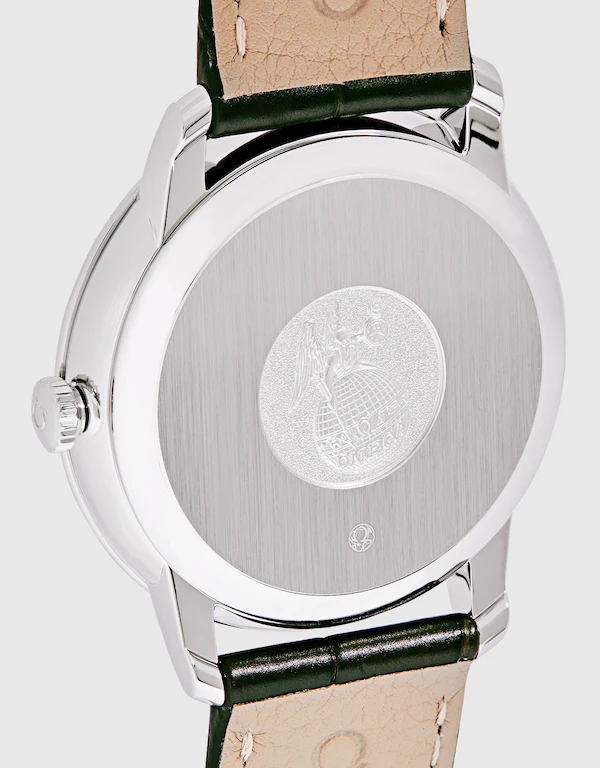Omega De Ville Prestige 39.5mm Co-Axial Chronometer Leather Strap Steel Watch