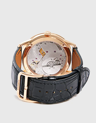 Slim D’Hermès GM Manufacture 39.5mm Alligator Leather Watch