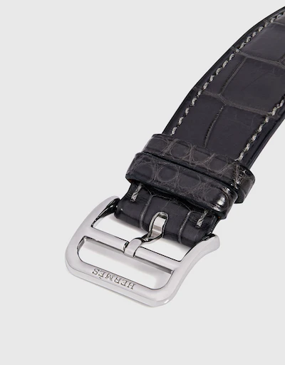 Slim D’Hermès GM Manufacture 39.5mm 鱷魚皮革腕錶