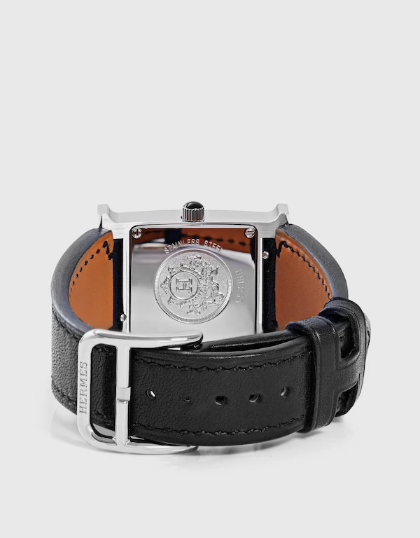 Heure H Double Jeu 21mm Diamond-set Calfskin Watch