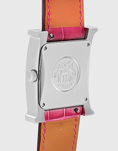 Heure H Automatique 26.4mm Diamonds Alligator Leather Watch