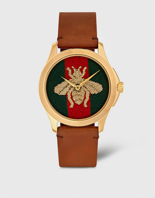Gucci G-Timeless Leather Strap PVD 