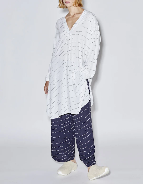Rosetta Getty Cropped Text Pajama Pants