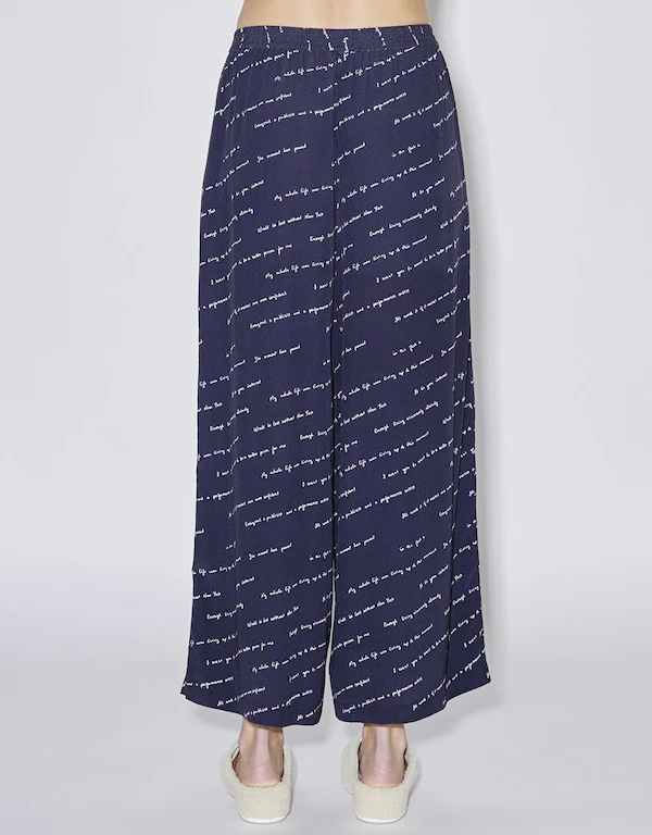 Rosetta Getty Cropped Text Pajama Pants
