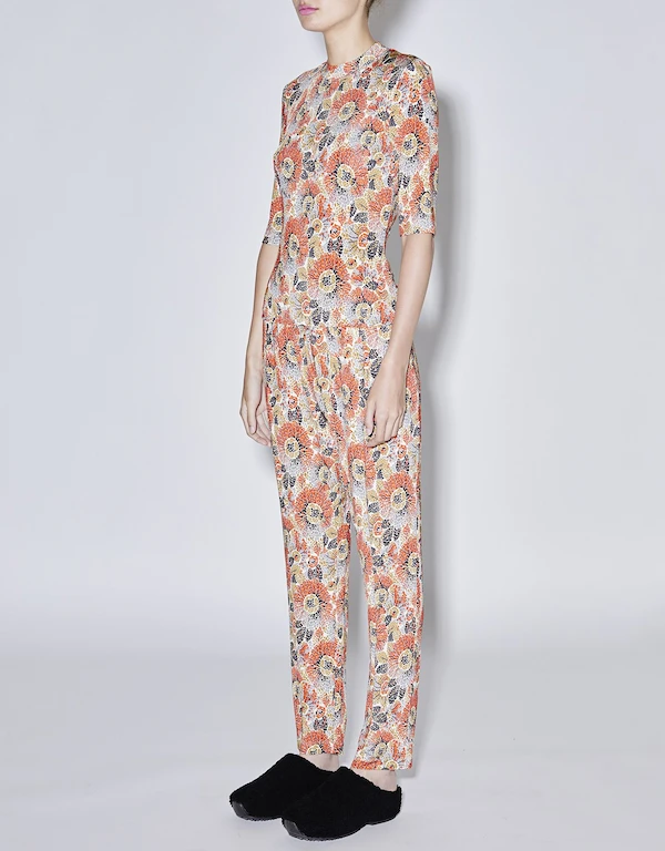 Rosetta Getty Pull On Graphic Printed Jersey Cropped Tapered Pants