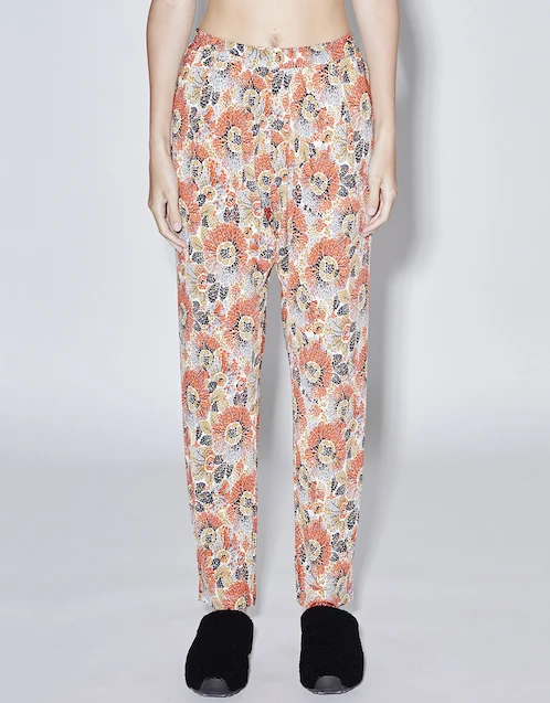 Pull On Graphic Printed Jersey Cropped Tapered Pants