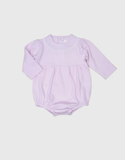Baby Long Sleeve Jersey Bubble Romper-Pink 3-24M