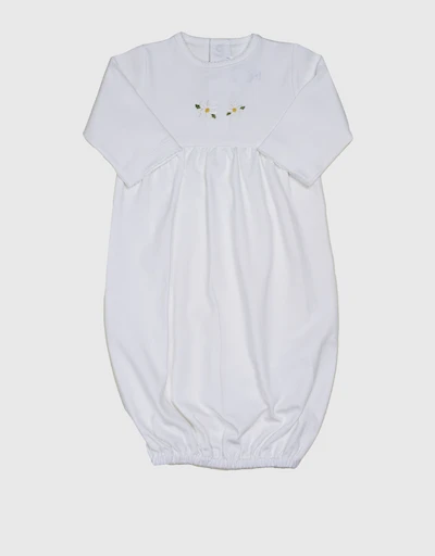 嬰兒玉蘭圖樣包屁衣-White 0-3月