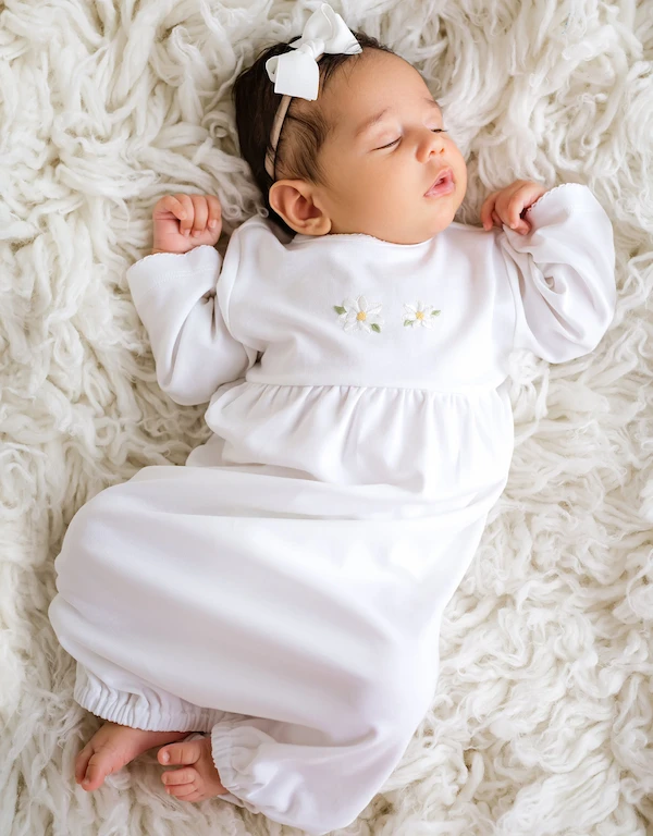 Baby Magnolia Gown-White 0-3M