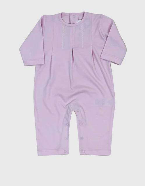 嬰兒 Layette 長袖連身包屁衣-Pink 0-12月