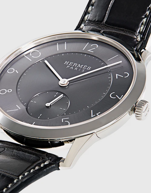 Slim D’Hermès GM Manufacture 39.5mm 鱷魚皮革腕錶