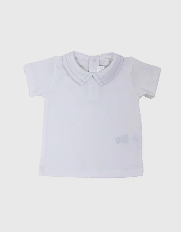 Cuclie Baby 孩童尖領短袖襯衫-White 2-4歲