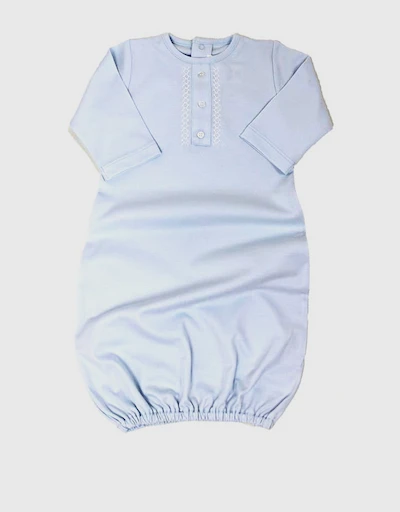 Baby Layette Gown-Light Blue 0-3M
