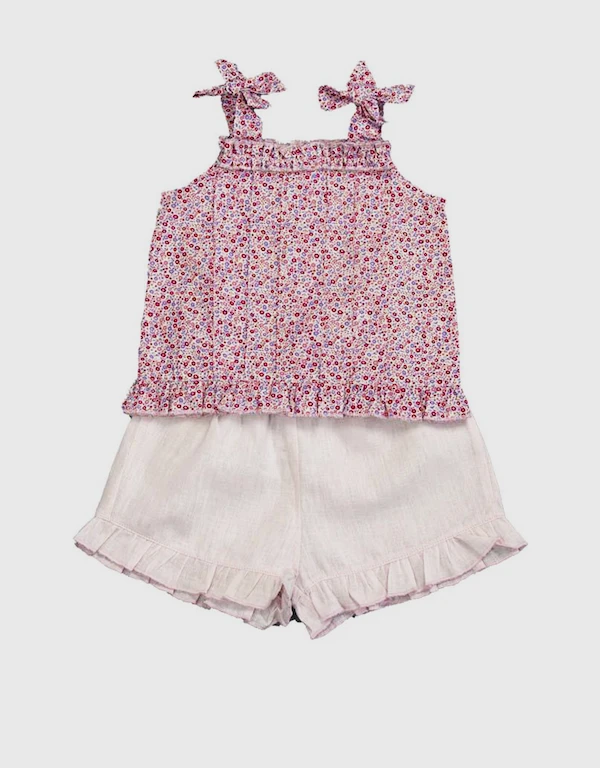 Baby Ruffle Floral Set-Pink Multi 24M-2Y