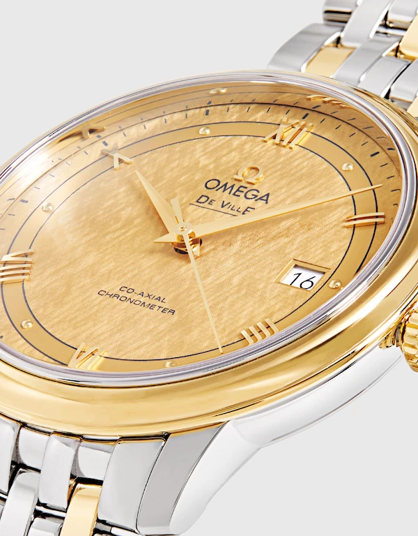 Omega De Ville Prestige 39.5mm Co-Axial Chronometer Yellow Gold Steel Watch