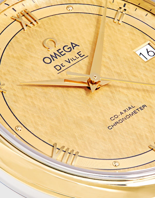 Omega De Ville Prestige 39.5mm Co-Axial Chronometer Yellow Gold Steel Watch