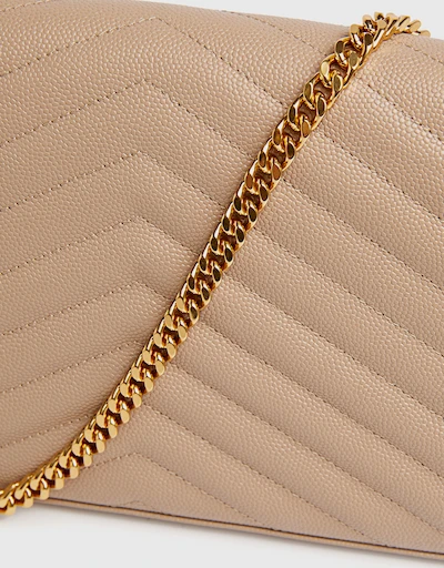 Monogram-plaque Leather Quilted Wallet On Chain
