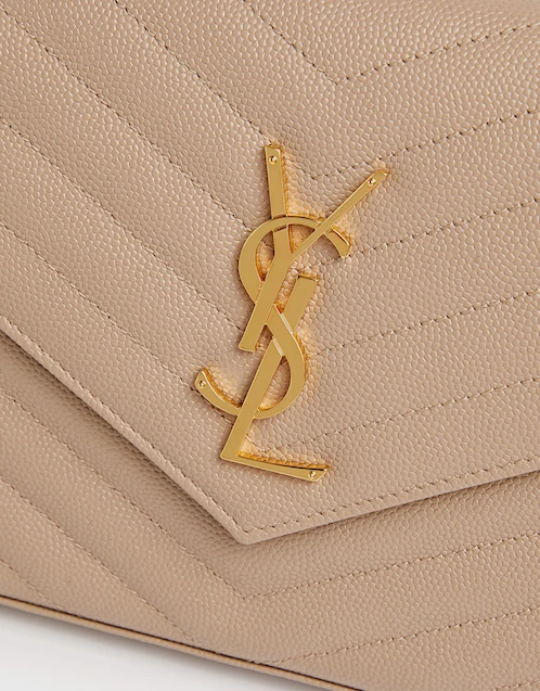 Saint Laurent - monogram-plaque Leather Quilted Wallet on Chain