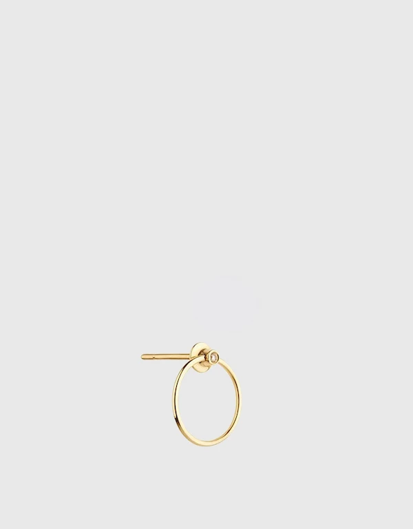 Ruifier Jewelry  Orbit Fine Diamond Infinity 14ct Yellow Gold Earrings 
