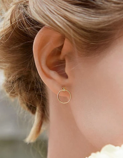 Orbit Fine Diamond Infinity 14ct Yellow Gold Earrings 