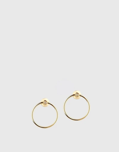 Orbit Fine Diamond Infinity 14ct Yellow Gold Earrings 