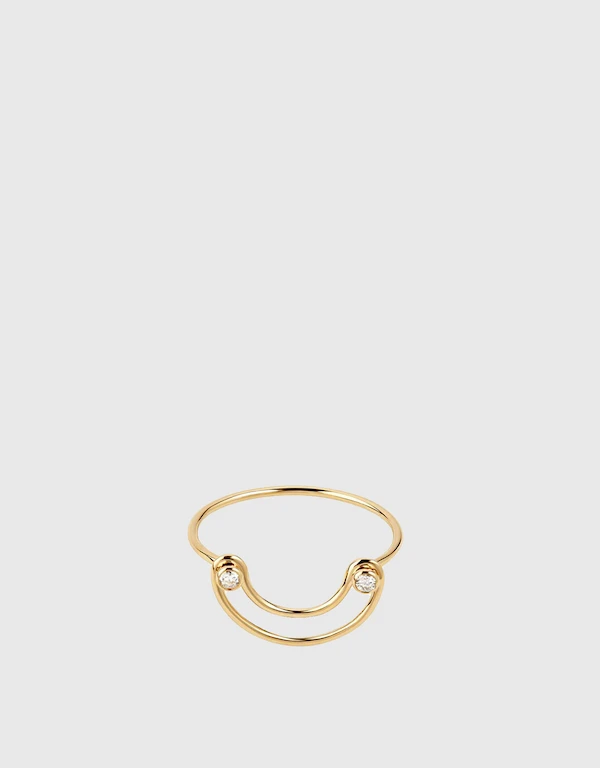 Ruifier Jewelry  Orbit Fine Diamond Ellipse 14ct Yellow Gold Ring 