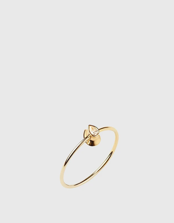 Ruifier Jewelry  Orbit Fine Diamond Drop 14ct Yellow Gold Ring 