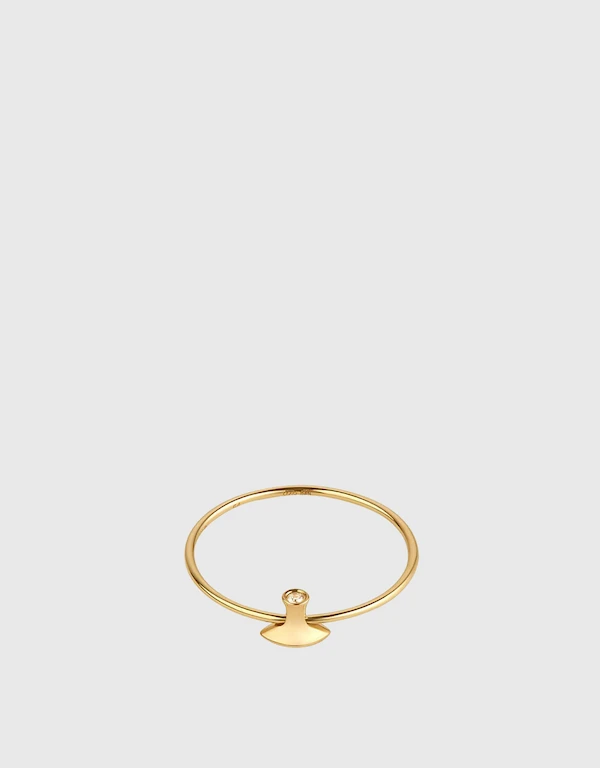 Ruifier Jewelry  Orbit Fine Diamond Lips 14ct Yellow Gold Ring 